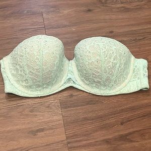 Victoria’s Secret Strapless Aqua Bra with Tag 34D